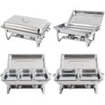 thumbnail image 2 of EAYSG 4 Pack 8QT Chafing Dish Buffet Set with 2 Full Size, 2 Half Size, 3 1/3 Size Food Pans, Stainless Steel Buffet Chafers Catering Food Warmers for Party/Buffet/Wedding/Banquet/Catering Events, 2 of 7