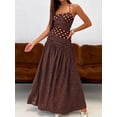 thumbnail image 4 of LMLYSoH Women's Summer Long Cami Dress Sleeveless Open Back Halter Neck Dot Print Beach Dress, 4 of 8