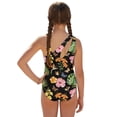 thumbnail image 2 of POLERO Girls' One-Piece Swimsuit with Mesh Cover Skirt - Watercolor Tropical Floral & Butterfly Print - Quick Dry Bathing Suit for Beach Vacation, 7-18 Years, 2 of 10