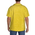 thumbnail image 5 of Balery Yellow Glitter Men's Casual Button Down Shirt Short Sleeve Textured Summer Cuban Beach Shirts-4X-Large, 5 of 7