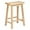 Natural, variant on Favory 24 Inch High Easy to Maintain Single A Frame Classic Bar Stool Saddle-Seat with Built in Bars as Footrests, Natural Wood