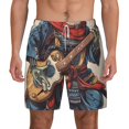 thumbnail image 3 of Uemuo Samurai Frog Guitar Pattern Mens Swim Trunks Quick Dry Board Shorts with Mesh Lining, Stretch Beach Shorts Quick Dry No-Chafing Board Shorts-XX-Large, 3 of 9