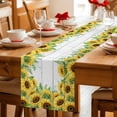 thumbnail image 5 of Summer Sunflowers Table Runner 90 Inches, Botanical Blooms Florals Wooden Grain Bed Runner Dresser Scarves Tabletop for Indoor Outdoor Parties/Ceremony/Banquet, 13" x 90", 5 of 9