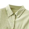 thumbnail image 4 of WREESH Women's Summer Button Down Shirts Casual Solid Color Retro Comfort Regular Long Sleeve Fashion Tops for Women' Button Shirts Green, 4 of 6