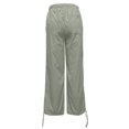 thumbnail image 4 of CUSTG Male Casual Pants Elastic High Waist Parachute Cargo Pants Drawstring Multi Pockets Loose Wide Leg Adjustable Casual Trousers Cozy Soft Pants, 4 of 5