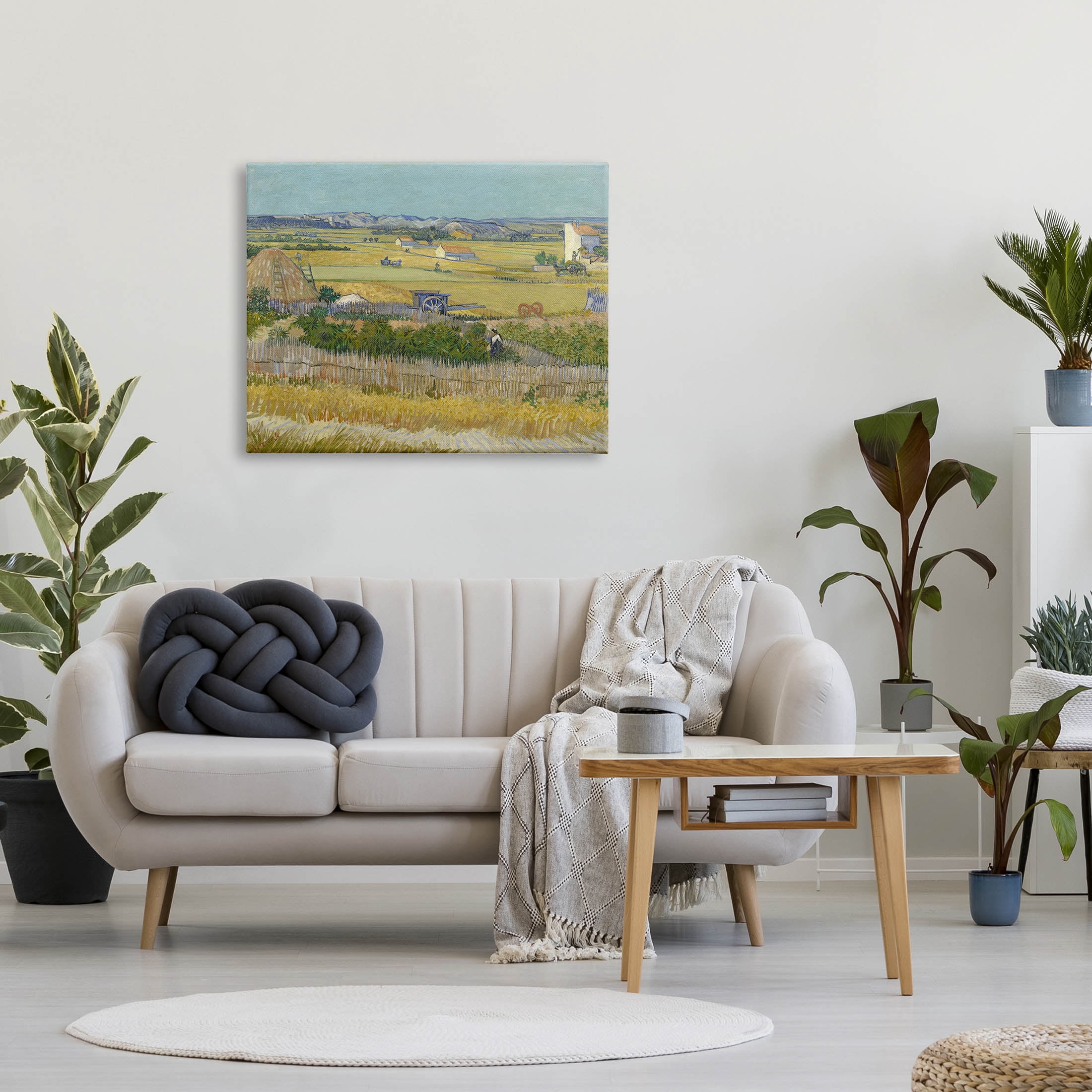 The Harvest Van Gogh Farmland Landscape Landscape Painting Gallery Wrapped Canvas Print Wall Art