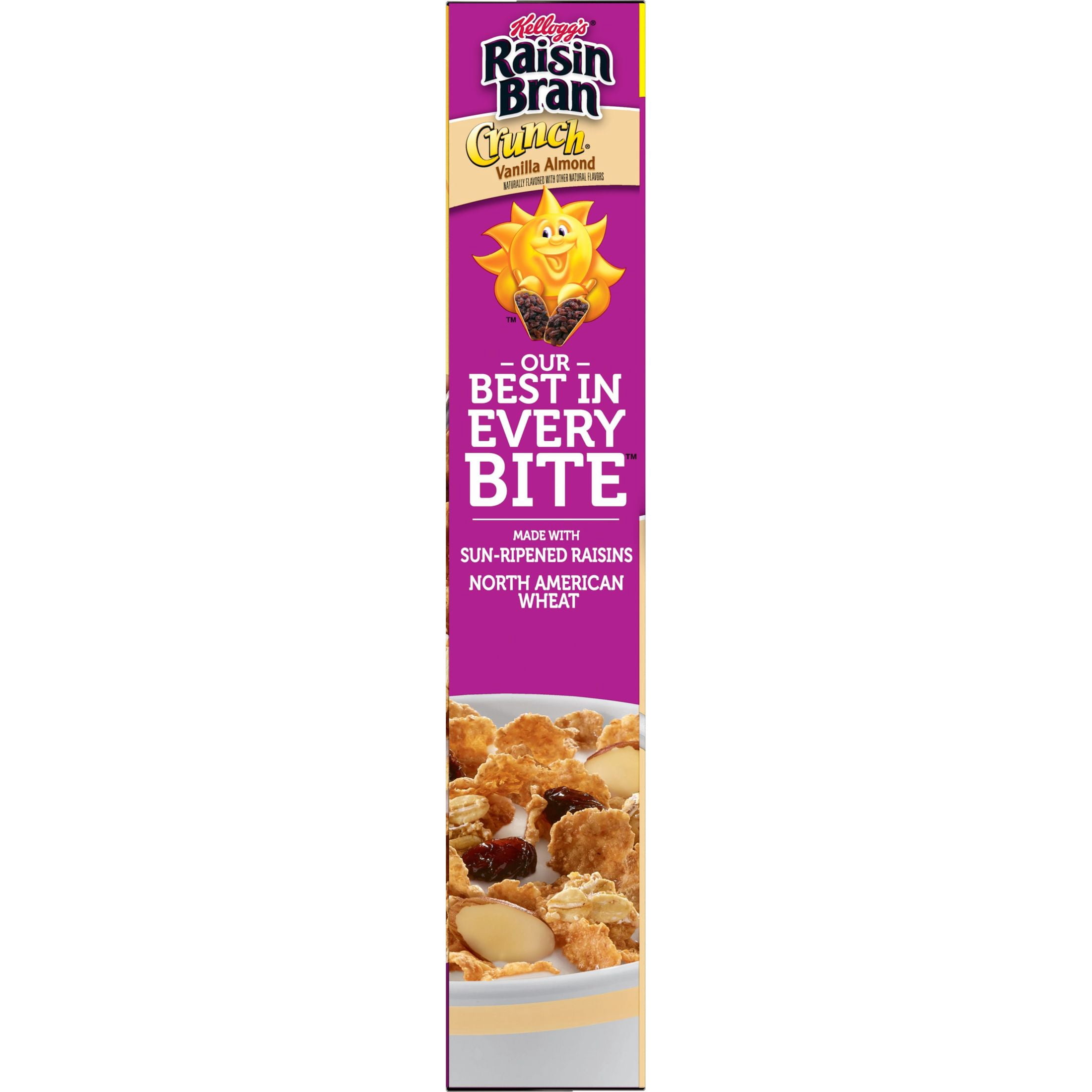 Kellogg's Raisin Bran Crunch Vanilla Almond Cold Breakfast Cereal, 22.2 oz