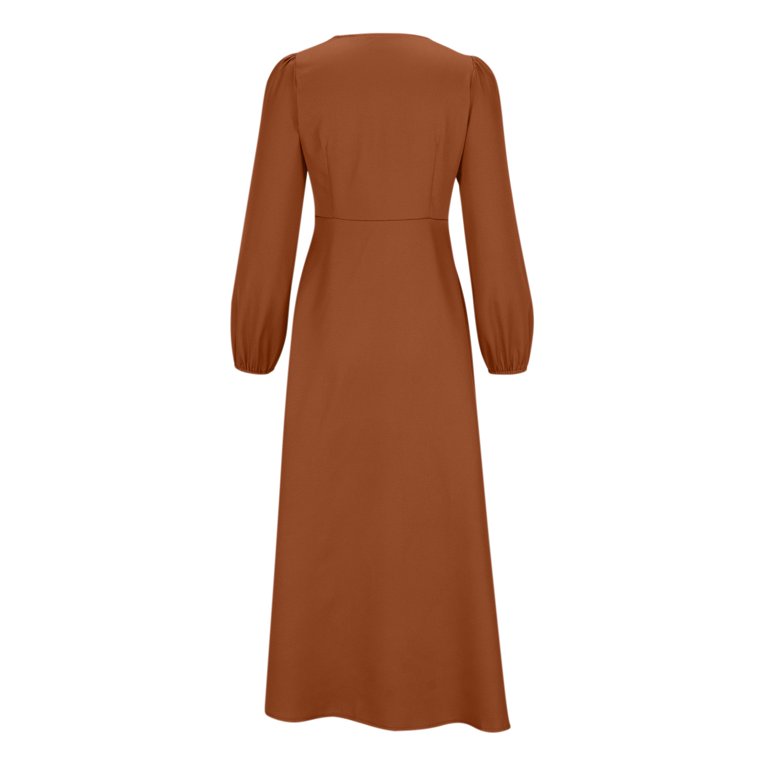 rust gold color dress Metallic Rust Satin Strappy Ruched Midi Dress /4-2-1 main image 1