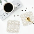 thumbnail image 4 of Yiaed White Rabbit Print Leather Coasters for Drinks - Cup Coasters Coffee Table Kitchen Table Bar, Home & Office Gifts Handmade Drink Coasters-Square, 4 of 6