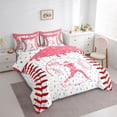 thumbnail image 2 of Erosebridal Pink Dripping Baseball Stitch & Batter Silhouette Graphic Bedding Comforter Set 7 Pieces, Baseball Graphic Full Bedding Set for Girls Kids,Lightweight Room Decor, 2 of 5