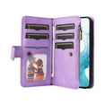thumbnail image 5 of Multifunctional Case for Samsung S20 FE,[RFID Blocking] 9 Credit Cards Holder with Wrist Strap, Premium PU Leather Zipper Wallet Purse Magnetic Flip Phone Cover for Samsung Galaxy S20 FE, Purple, 5 of 11