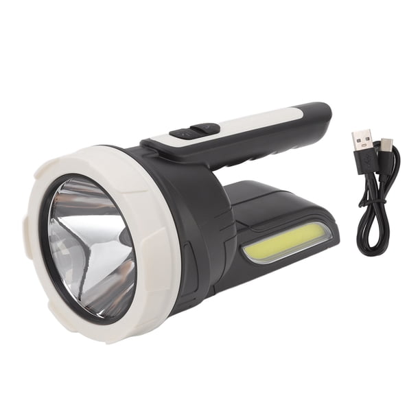 Linterna LED recargable por USB, focos de largo alcance de 200m, reflector superbrillante COB de mano para acampar al aire libre