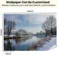 thumbnail image 3 of Peel and Stick Wallpaper Winter Scene River Thames Buscot Oxfordshire Modern Art Wall Mural Decor Self Adhesive and Removable 100in x 144in, 3 of 8