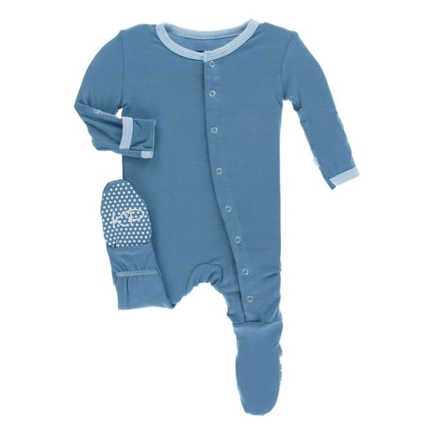 KicKee Pants KicKee Pants Baby Boys Footie Parisian Blue with Pond