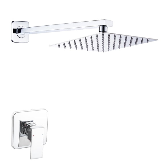 Juego de grifos de ducha Heable Chrome con ducha tipo lluvia de 20 cm