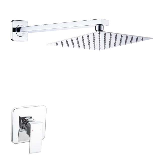 Juego de grifos de ducha Heable Chrome con ducha tipo lluvia de 20 cm