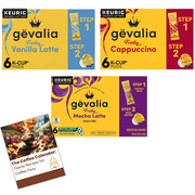 Gevalia 18-Count 2-Step K-Cup Variety Pack: Frothy Vanilla Latte K Cups, Cappuccino K Cups, Mocha Latte K Cups,6pcs Each - Includes Recipe eBook, Perfect for Keurig Machines
