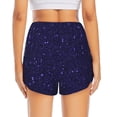 thumbnail image 2 of Lsque Glittering Purple Starfield Printed Women's Running Shorts with Liner Pockets,Elastic Quick Dry Workout Athletic Gym Yoga Shorts,Womens High Waist Shorts-Large, 2 of 9