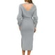 thumbnail image 1 of Vestido informal de mujer con cuello en V y espalda escotada: diseño elegante para todas las estaciones, lavable a máquina, tallas S-XL, largo 105-108 cm., 1 of 5