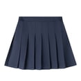 thumbnail image 3 of HILEELANG Little Girl School Uniform Pleated Scooter Skirt With Under Shorts Navy Blue Pull On Elastic Waist Skirt 6-7 Years, 3 of 8