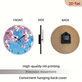 thumbnail image 7 of 2D Flat, 1pc, Cherry blossom tree Backdrop Clock10Inch Wood Veneer Europe and America Style Round Silent Flat Wall ClockAdd Joyful Time to Your Study Or Living Room, Pe, 7 of 7