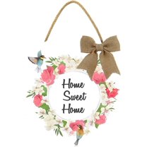 Eveokoki 12" Home Sweet Home Decor Sign, Rustic Sweet Home Welcome Hanger Front Door Sign,Wood Home Sweet Home Sign for Door Wall Farmhouse Porch Decoration