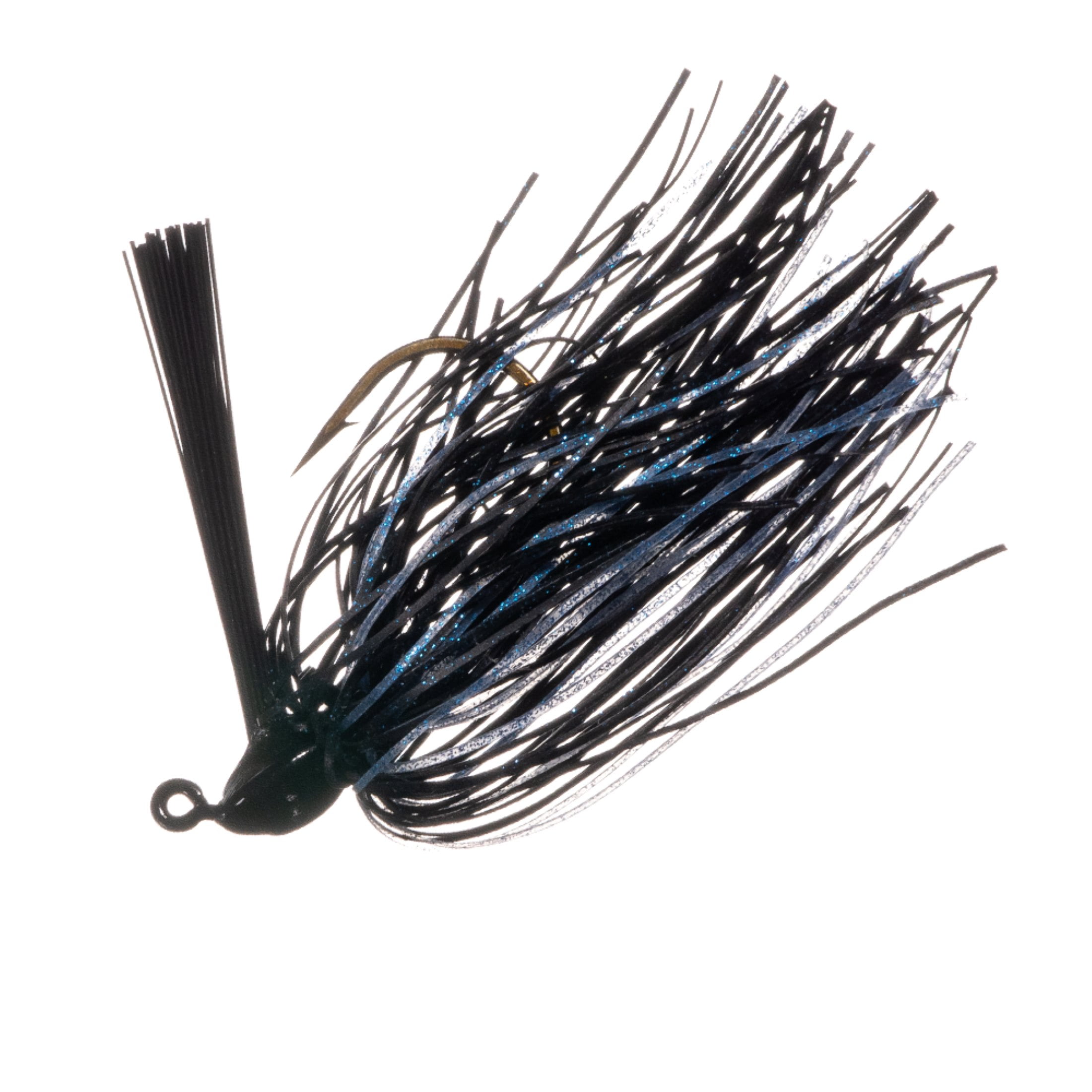 (3 pack) Arkie Lures Rattle Band Bass Jig, Size 1/2 oz., Black/Blue