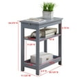 thumbnail image 5 of Kings Brand Furniture - Slim Wood Side End Table with Storage Shelves & Pull-Out Tray, Nightstand for Bedroom, Living Room, Gray, 5 of 5