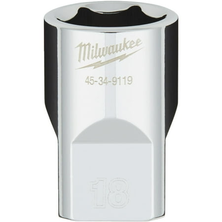 UPC: 0045242589241 | Milwaukee-45-34-9119 1/2 in. Drive 18MM Metric 6-Point Socket with FOUR FLAT Sides