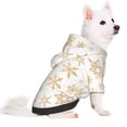 thumbnail image 2 of Fotbe gold Snowflake print Print Small Dog Sweater Hoodies Pet Grey Hooded Soft Fleece Sweatshirts with Pocket Fall Winter Puppy Cat Sweaters Warm Clothes-Medium, 2 of 7