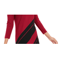 thumbnail image 3 of Alfani Women's Petite Striped Asymmetrical Tunic Red Size Petite X-Large, 3 of 3