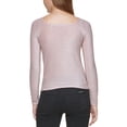 thumbnail image 3 of Calvin Klein Womens Square-Neck Shimmer Top, Enchant/Silver, Small, 3 of 3