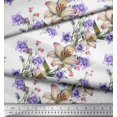 thumbnail image 3 of Soimoi Polyester Crepe Fabric Leaves & Lily Flower Printed Fabric 1 Yard 42 Inch Wide, 3 of 3