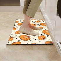 SHENGXINY 1PCS Halloween Kitchen Rug with Pumpkins Printed, Washable No Slip Anti Mold , Quick Dry Floor Mats for Livingroom, Bedroom, Fall Home Decor Accessories 1'4'x2'0' Orange