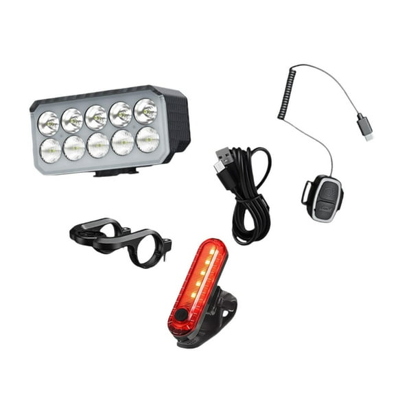 Linterna para bicicleta, juego de luces para bicicleta de montaña, todoterreno, conducción nocturna Luz delantera 056Luz trasera