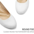 thumbnail image 5 of Pennysue Women's Wedge Pumps White Closed Toe Shoes 2 Inch 7.5M, 5 of 6