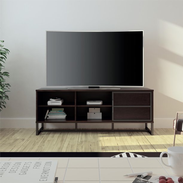 Buy wood, tv stands online at overstock wood, tv stands tv stands & entertainment centers : mainstays 60 inch tv console with sliding door rustic oak