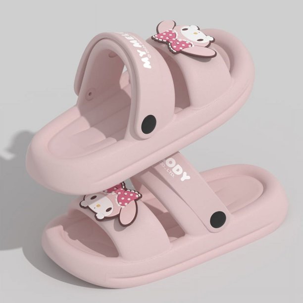 Miniso Sanrio Kuromi Eva Slippers Women's Summer Bathroom Indoor Home Cute Hello Kitty Melody Outer Wear Fashion Girls Slippers