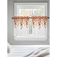 thumbnail image 5 of Burnt Orange Botanical Tier Curtains 24 Inch Length,Sheer Curtains for Bedroom Living Room Window Eucalyptus Leaves Pastoral Floral Small Half Window Kitchen Curtains & Drapes 27.5"x24" 2 Panels, 5 of 6
