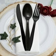 thumbnail image 3 of Smarty 7" Black Plastic Disposable Dinner Forks 1000ct, 3 of 5