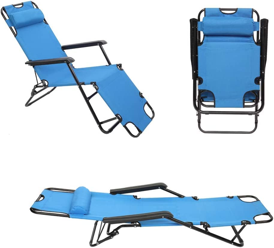 QXDRAGON Folding Camping Reclining Chairs,Portable Zero Gravity Chair