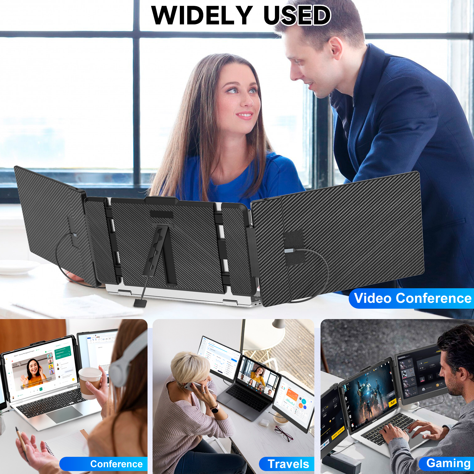 Moniteur Portable 14" FHD Siaviala - Extension Écran Ultra-Mince 4,5mm - Plug & Play Pour PC Portable, Mac, Android