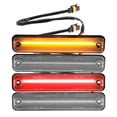 thumbnail image 1 of Luz de marcador lateral LED 25952319 15114677 Luces de señal de giro traseras delanteras Lámparas de marcador lateral de guardabarros para Hummer H2 2003-2009 Lente transparente Luz roja ámbar 2 pares, 1 of 1