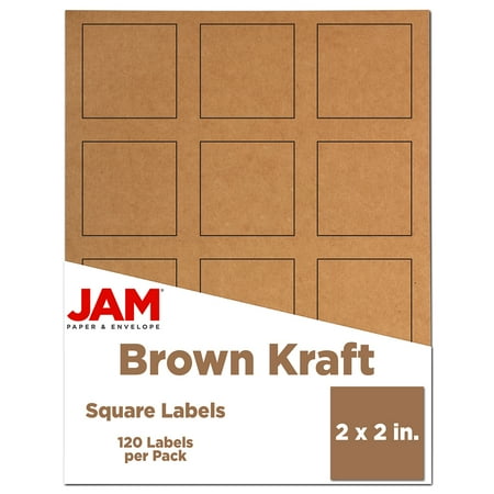 UPC: 0600988691933 | JAM Paper & Envelope Square Address Labels  2 x 2  Brown Kraft  120/Pack