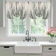 thumbnail image 4 of Sage Green Vintage Tie Up Curtains for Windows, Adjustable Balloon Window Shades, Stripes Painting Retro Abstract Art Kitchen Window Treatments Farmhouse Short Curtains with Rod Pocket 42"x45", 4 of 8