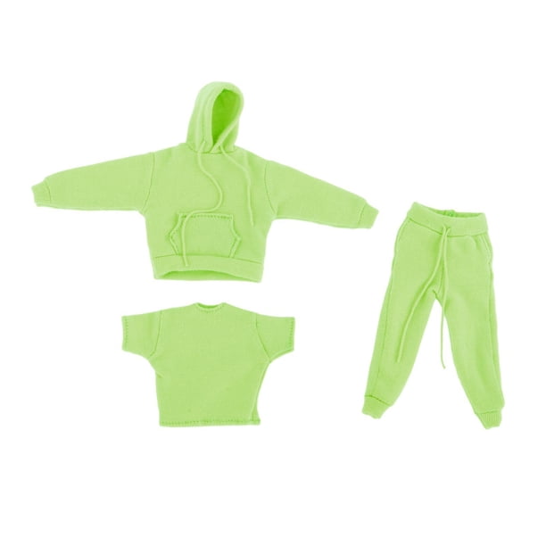 Ropa de soldado a escala 1:12, sudadera con capucha y pantalones, camiseta, atuendo deportivo de soldado para Multi