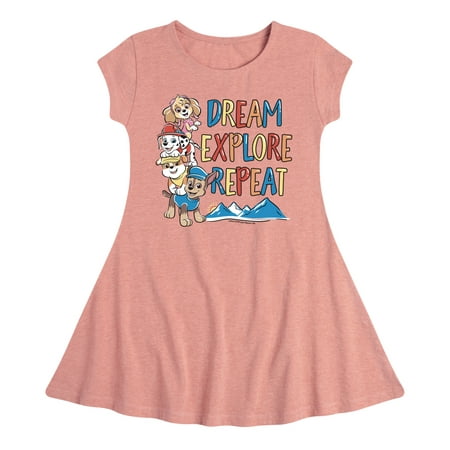 

Paw Patrol - Dream Explore Repeat - Toddler And Youth Girls Fit And Flare Dress