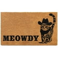 thumbnail image 1 of Tapete de entrada MAINEVENT Meowdy con gato 76 x 43 cm para exterior, fibra de coco, 1 of 8