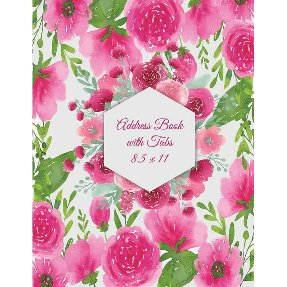 Address Book with Tabs 8.5 X 11 Floral Design, Address Book with