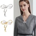thumbnail image 2 of Mightlink Women Brooch Faux Pearl Hollow Bow Decor Stainless Exquisite Vintage Anti-slip Wear-resistant Coat Collar Hat Scarf Decoration Clothes Pin Garment Jewelry, 2 of 7